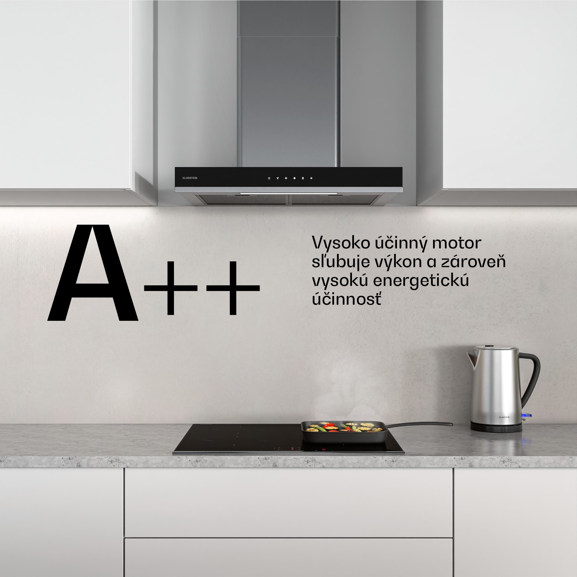 Klarstein Verosteel digestor 60 cm, Elegantný, minimalistický, výkonný, Energetická trieda A++, 881,6 m³/h – Obrázok 2