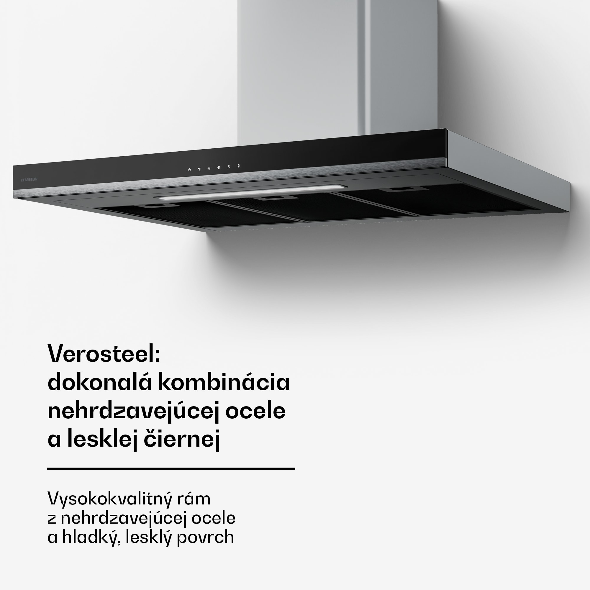Klarstein Verosteel digestor, Elegantný, minimalistický, výkonný, Energetická trieda A, 881,6 m³/h, 90 cm – Obrázok 3