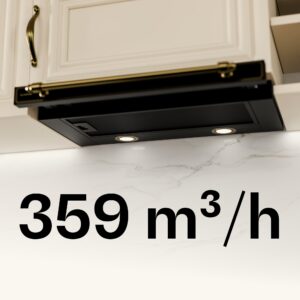 Klarstein Victoria výsuvný digestor elegantný, retro inšpirovaný, nadčasový EEC A++ 359m³/h 60cm