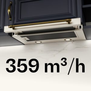 Klarstein Victoria výsuvný digestor elegantný, retro inšpirovaný, nadčasový EEC A++ 359m³/h 60cm