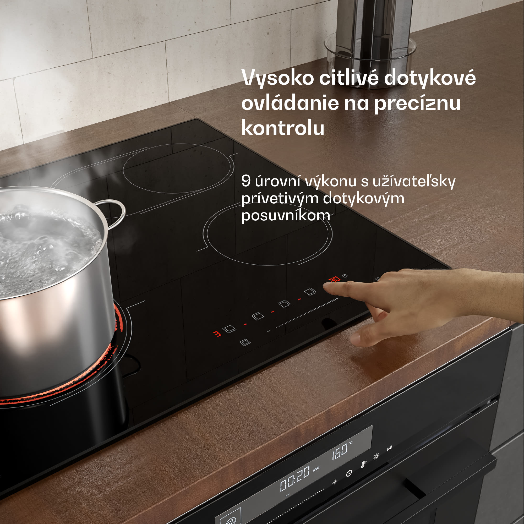 Klarstein Velaire sklokeramická varná doska, elegantná, minimalistická, výkonná, 4 varné zóny, 6700 W, 60 cm – Obrázok 2