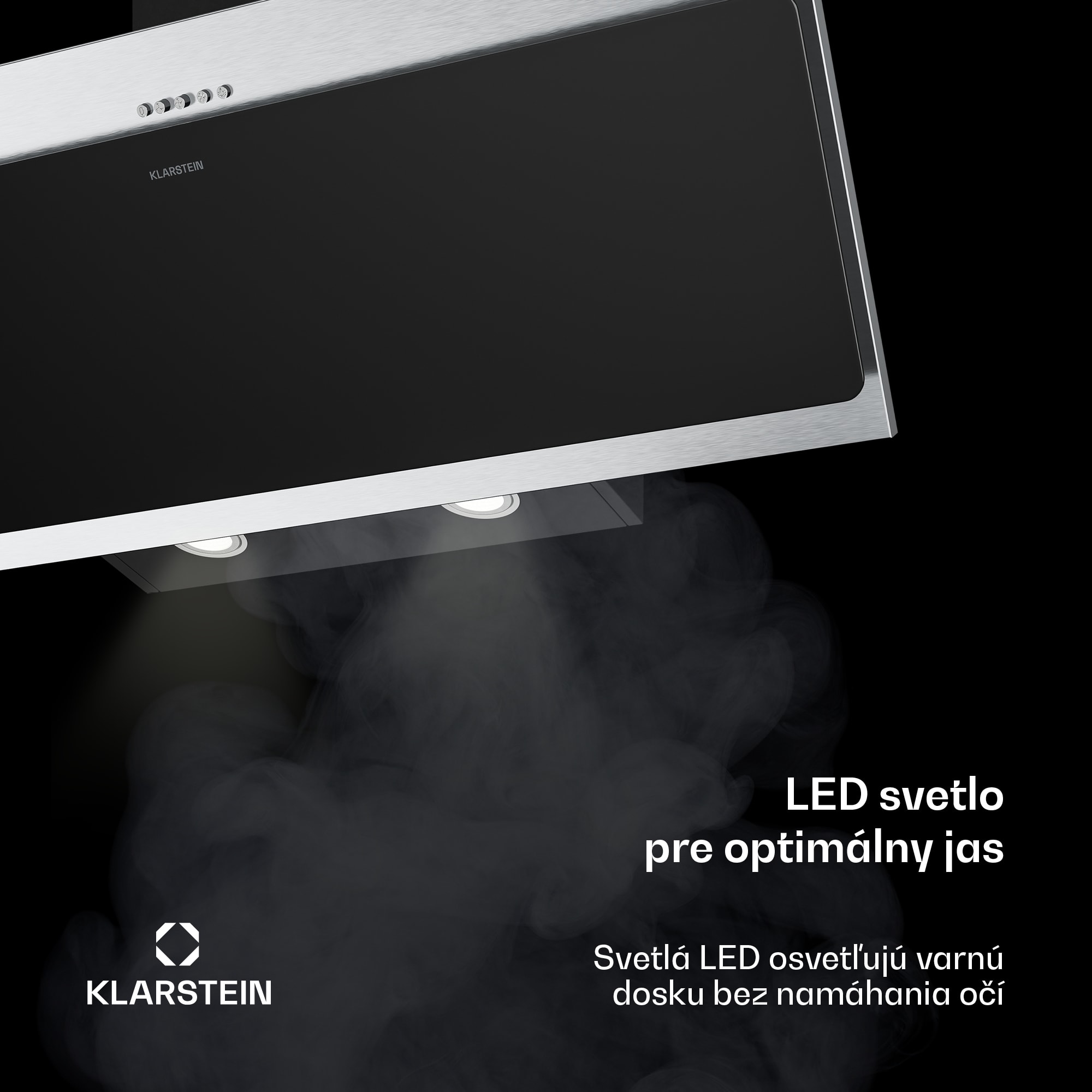 Klarstein Alessia šikmý digestor | režim odsávania vzduchu a recirkulácie | nehrdzavejúca oceľ | 404 m³/h | 90 cm – Obrázok 2