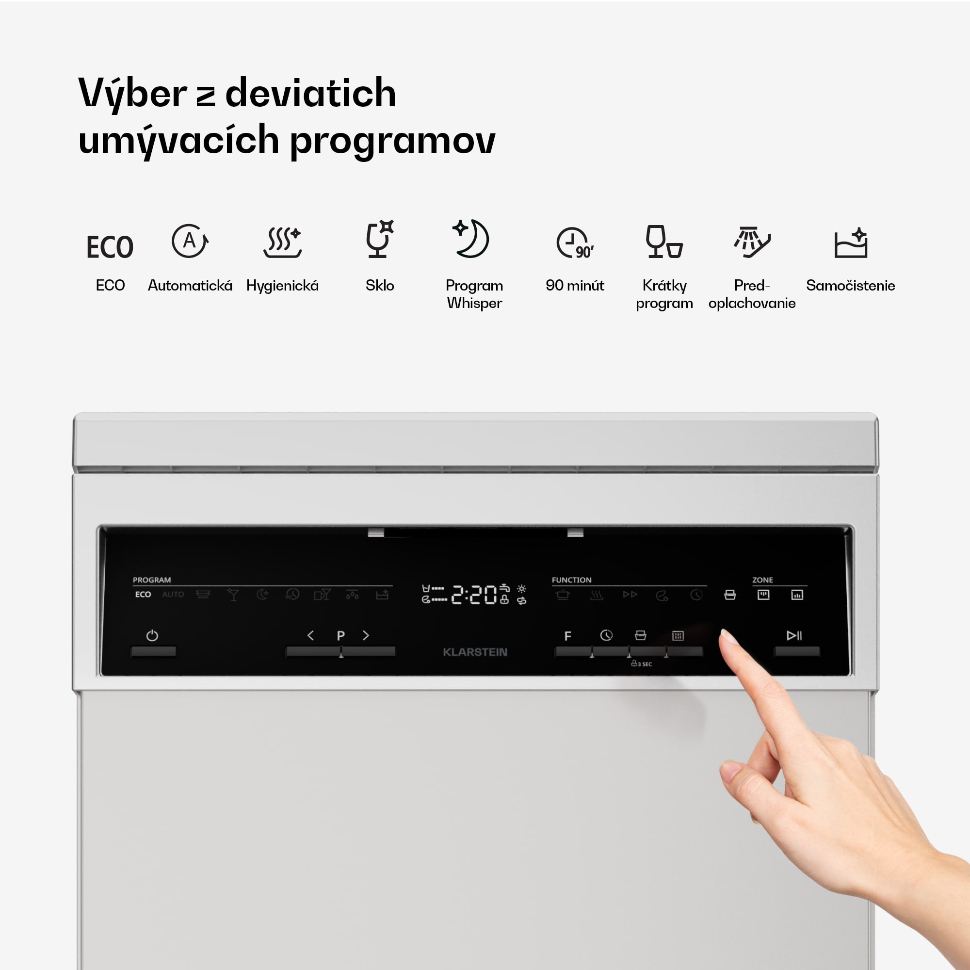 Klarstein Voľne stojaca umývačka riadu Verosteel | Minimalistická, kompaktná, elegantná | EEC B | 45 cm