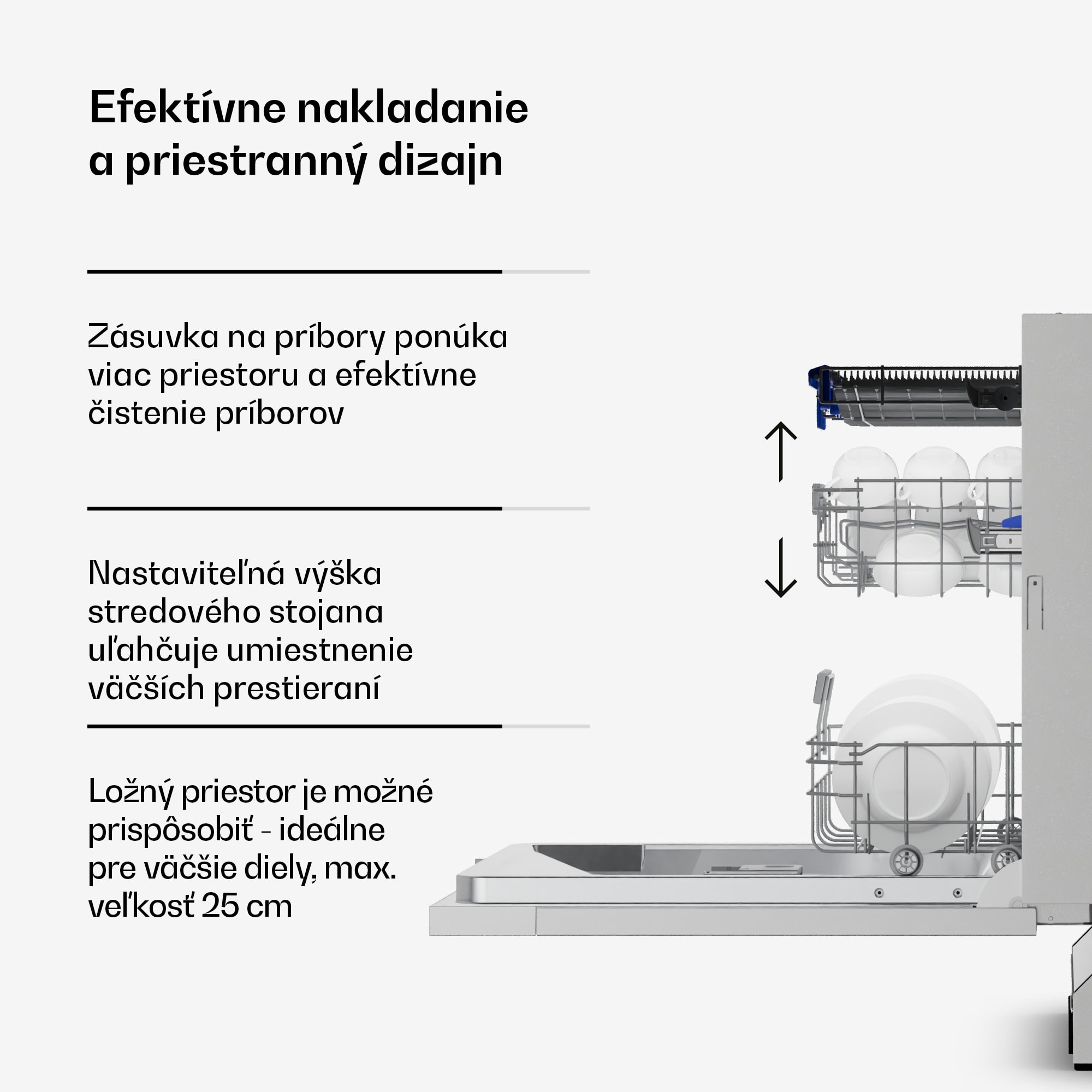 Klarstein Velaire plne-integrovaná umývačka riadu | Minimalistická, výkonná | EEC A | 60 cm – Obrázok 2