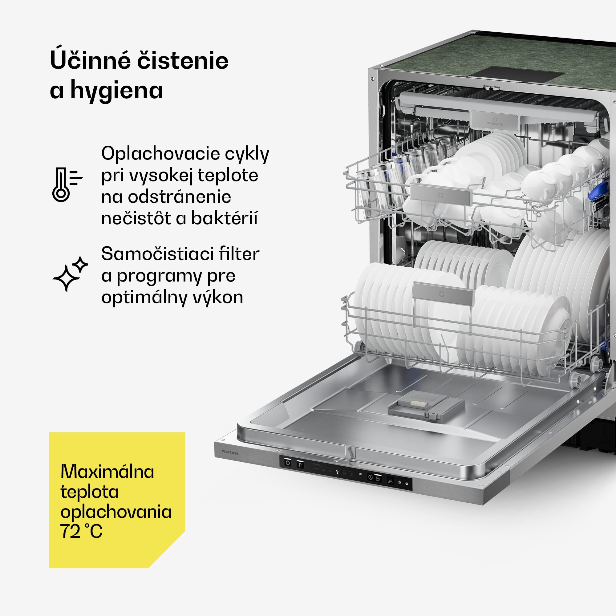 Klarstein Velaire plne-integrovaná umývačka riadu | Minimalistická, výkonná | EEC A | 60 cm – Obrázok 3
