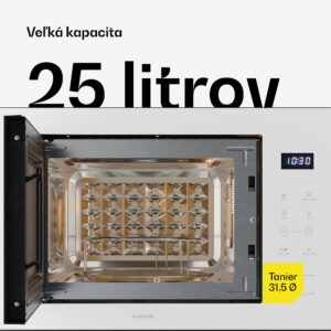 Klarstein Velaire vstavaná mikrovlnná rúra s grilom | 1200 W gril | 850 W mikrovlnná rúra | 60 cm