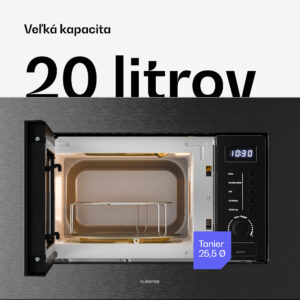 Klarstein Verosteel vstavaná mikrovlnná rúra s grilom | 800 W gril | 700 W mikrovlnná rúra | 60 cm