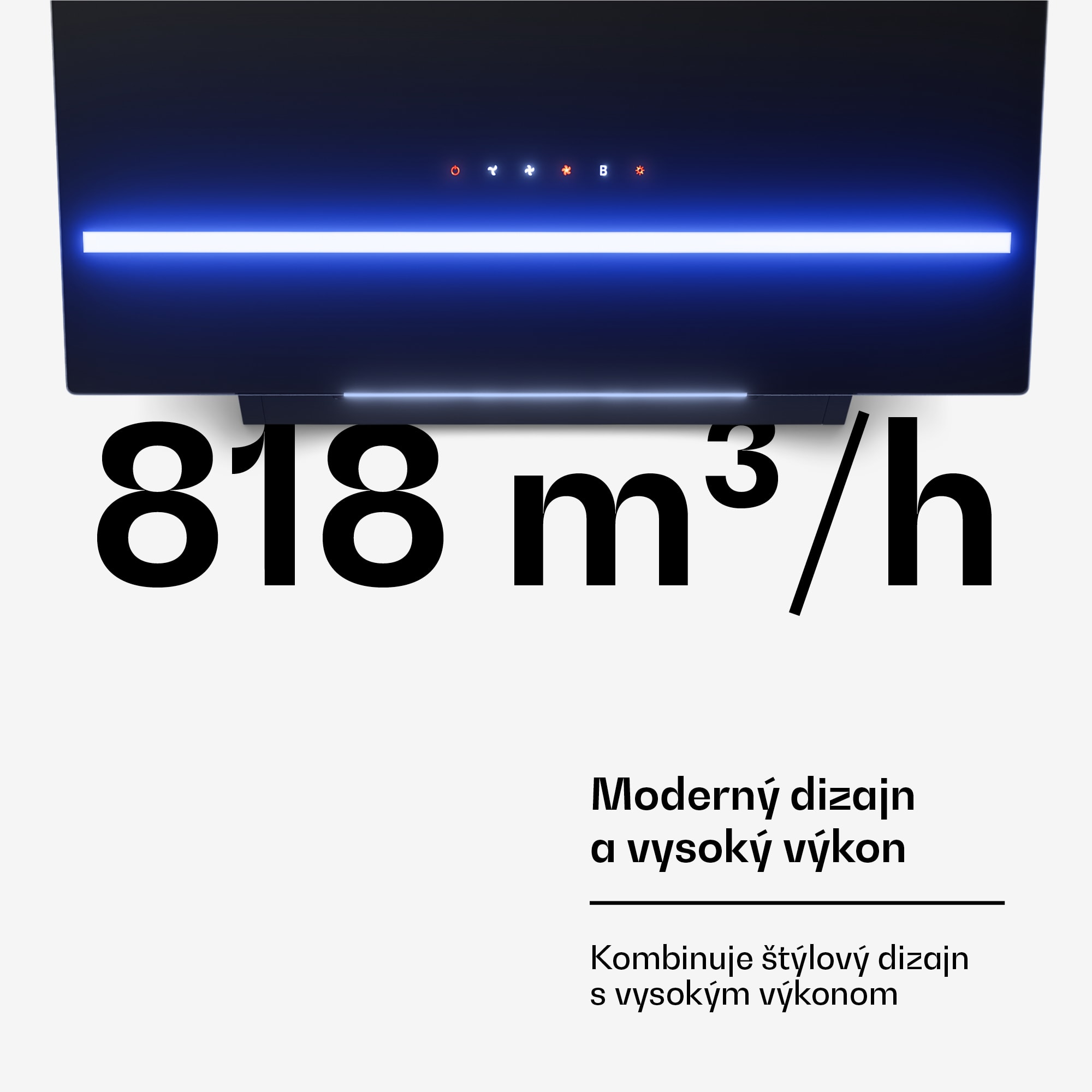 Klarstein Illuminosa šikmý digestor | Režim odsávania a recirkulácie | Minimalistický | 818 m³/h | 60 cm