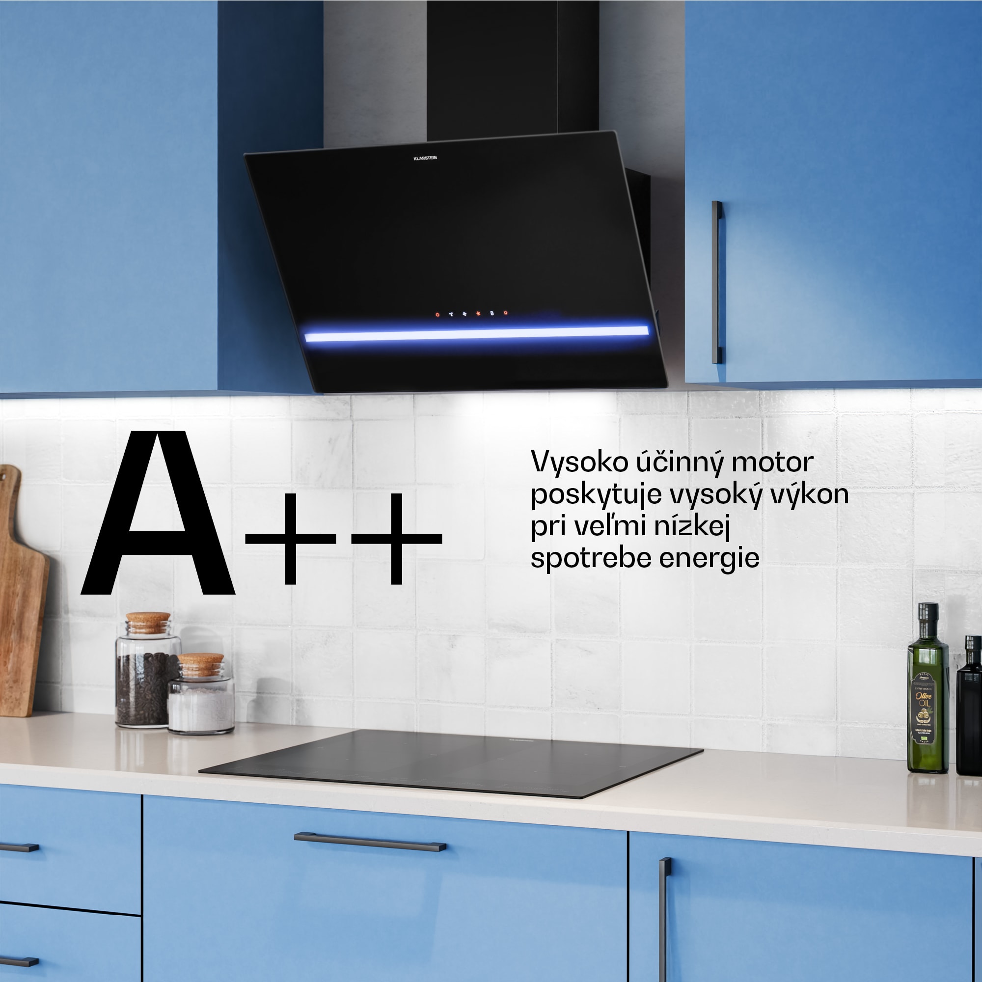 Klarstein Illuminosa šikmý digestor | Režim odsávania a recirkulácie | Minimalistický | 818 m³/h | 60 cm – Obrázok 2