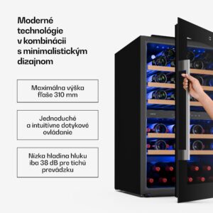 Klarstein Illuminosa vstavaná chladnička na víno | Dvojzónová | UV ochrana | 143 litrov | 57 fliaš | 60 cm