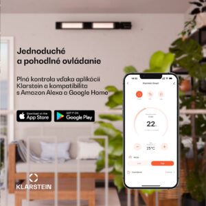 Klarstein Phantom infračervený ohrievač na stenu | 2000 W | 15 m² | Výkonný a tenký | 84 cm x 10 cm