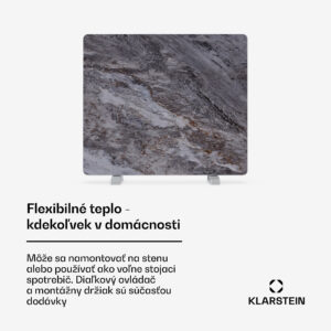 Klarstein MarmoHeat infračervený panel | 420 W | 6 - 12 m² | mramorový dizajn | 70 cm x 63 cm