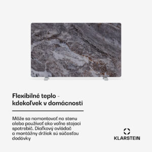 Klarstein MarmoHeat infračervený panel | 600 W | 5 - 9 m² | mramorový dizajn | 70 cm x 100 cm