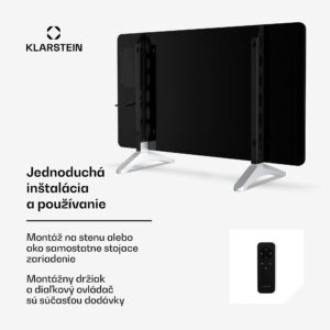 Klarstein Wonderglass infračervený panel | 480 W | 7 - 14 m² | Moderný sklenený dizajn | 90 cm x 58 cm