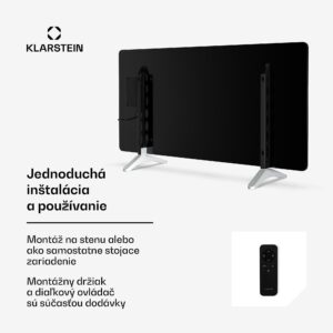Klarstein Wonderglass infračervený panel | 720 W | 3 - 7 m² | Moderný sklenený dizajn | 120 cm x 68 cm
