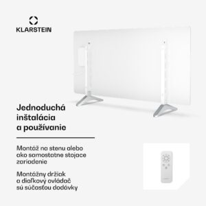 Klarstein Wonderglass infračervený panel | 720 W | 8 - 15 m² | Moderný sklenený dizajn | 120 cm x 68 cm