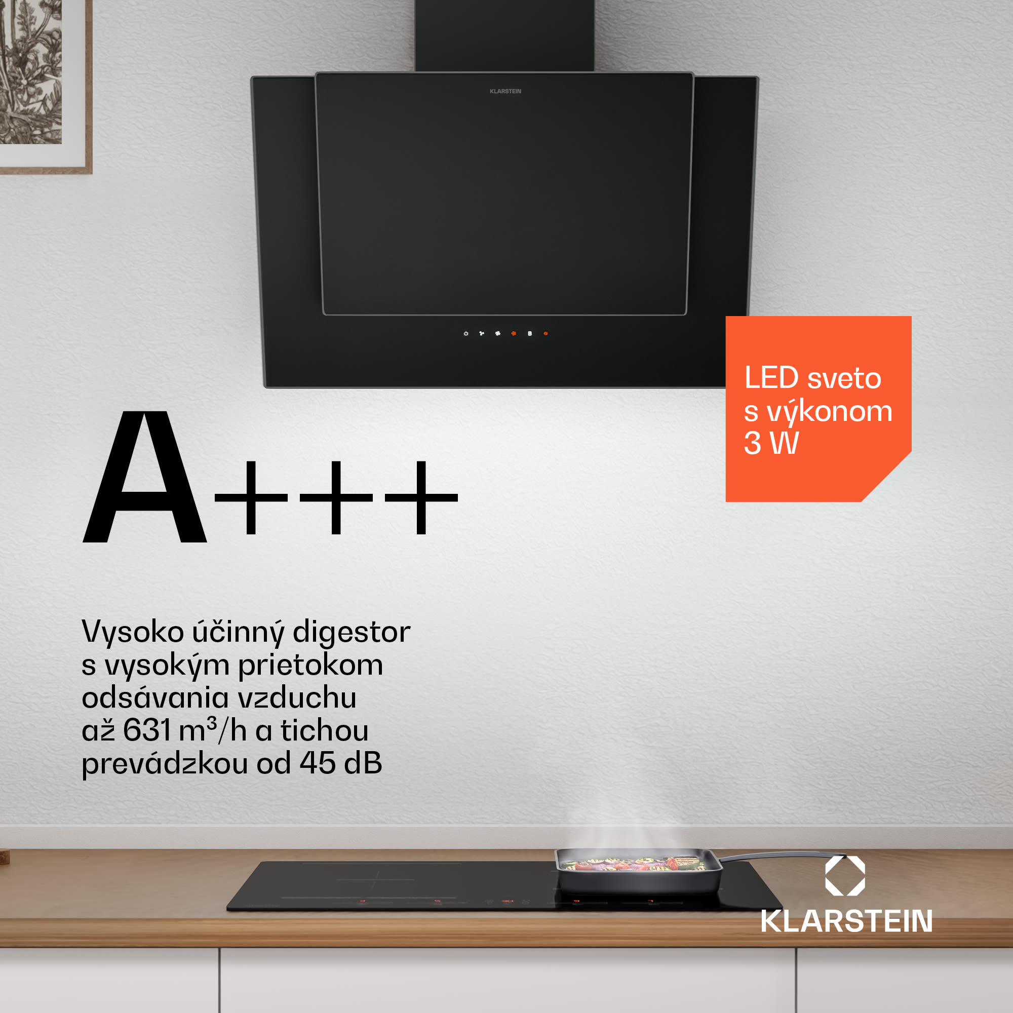 Klarstein HaloSync indukčná varná doska s digestorom | 4 varné zóny | 8400 W | 632 m³/h | 60 cm – Obrázok 2