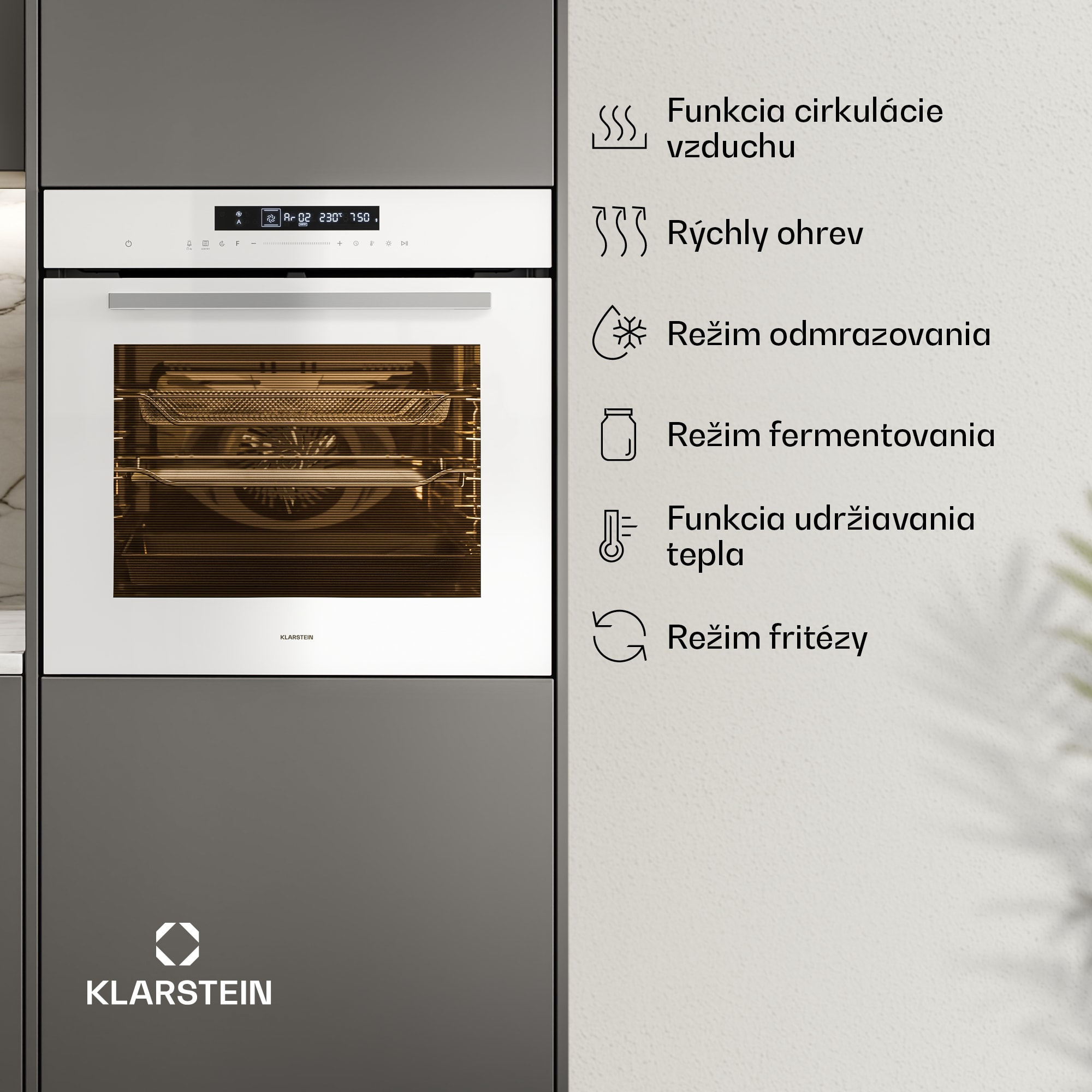 Klarstein Airjet rúra | Elektrická rúra s funkciou fritézy | 2900 W | 72 l | 60 cm – Obrázok 3