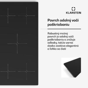 Klarstein PowerGlide indukčná varná doska | povrch odolný voči poškriabaniu | 5 varných zón | 9800 W | 90 cm