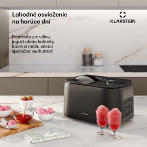 Klarstein FrostFusion zmrzlinovač, príprava slushie a jogurtu s kompresorom | 1 l | 100 W