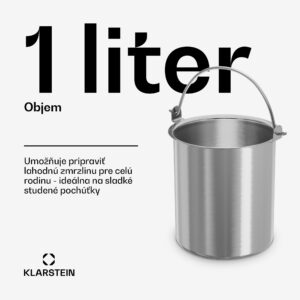 Klarstein FrostFusion nádoba na ľad | 1 liter | nehrdzavejúca oceľ | odolná proti korózii | odolná proti poškriabaniu | vhodná do umývačky riadu