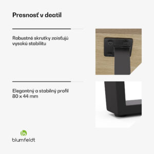 Blumfeldt Bearsdon jedálenský set, stolová doska a kovové nohy stola, industriálny štýl, stabilný, moderný