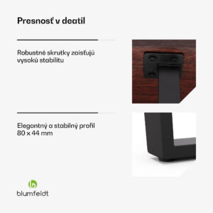 Blumfeldt Bearsdon jedálenský set, stolová doska a kovové nohy stola, industriálny štýl, stabilný, moderný