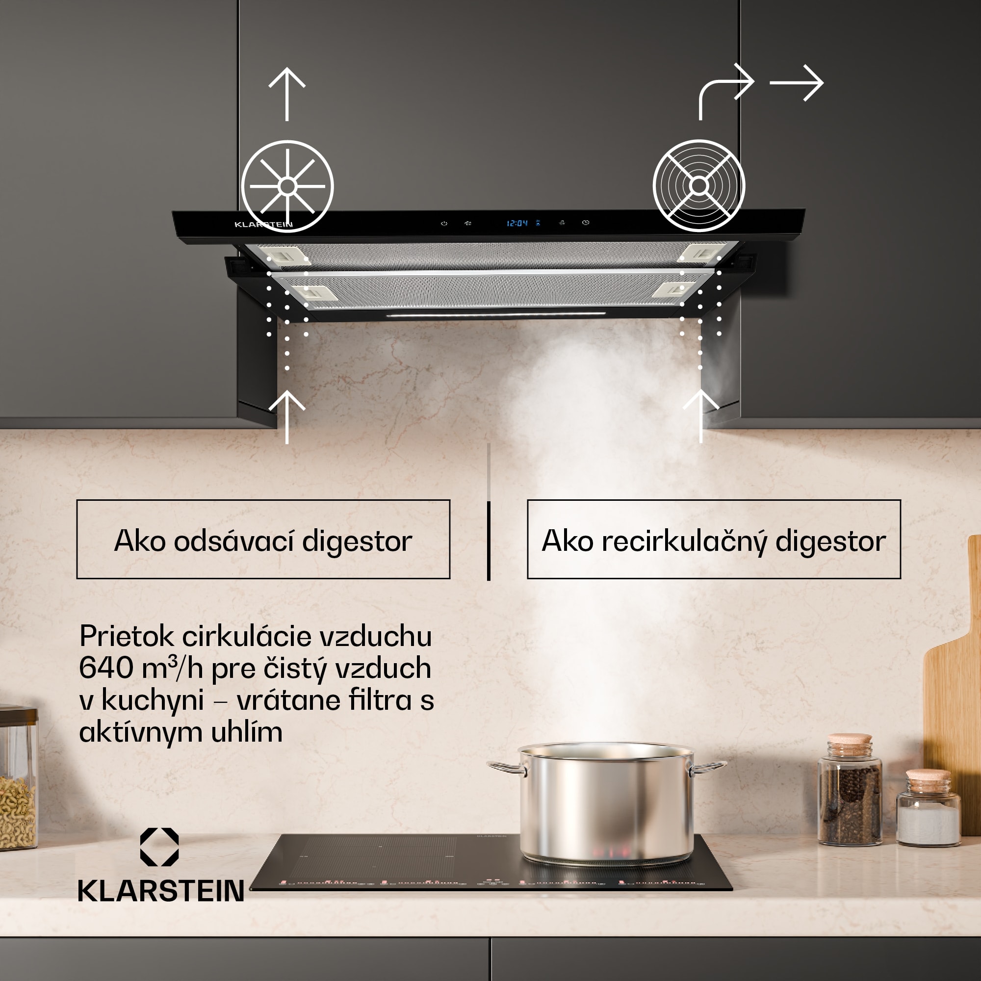 Klarstein Gourmet duo, digestor a indukčná varná doska, výkonné a moderné – Obrázok 3