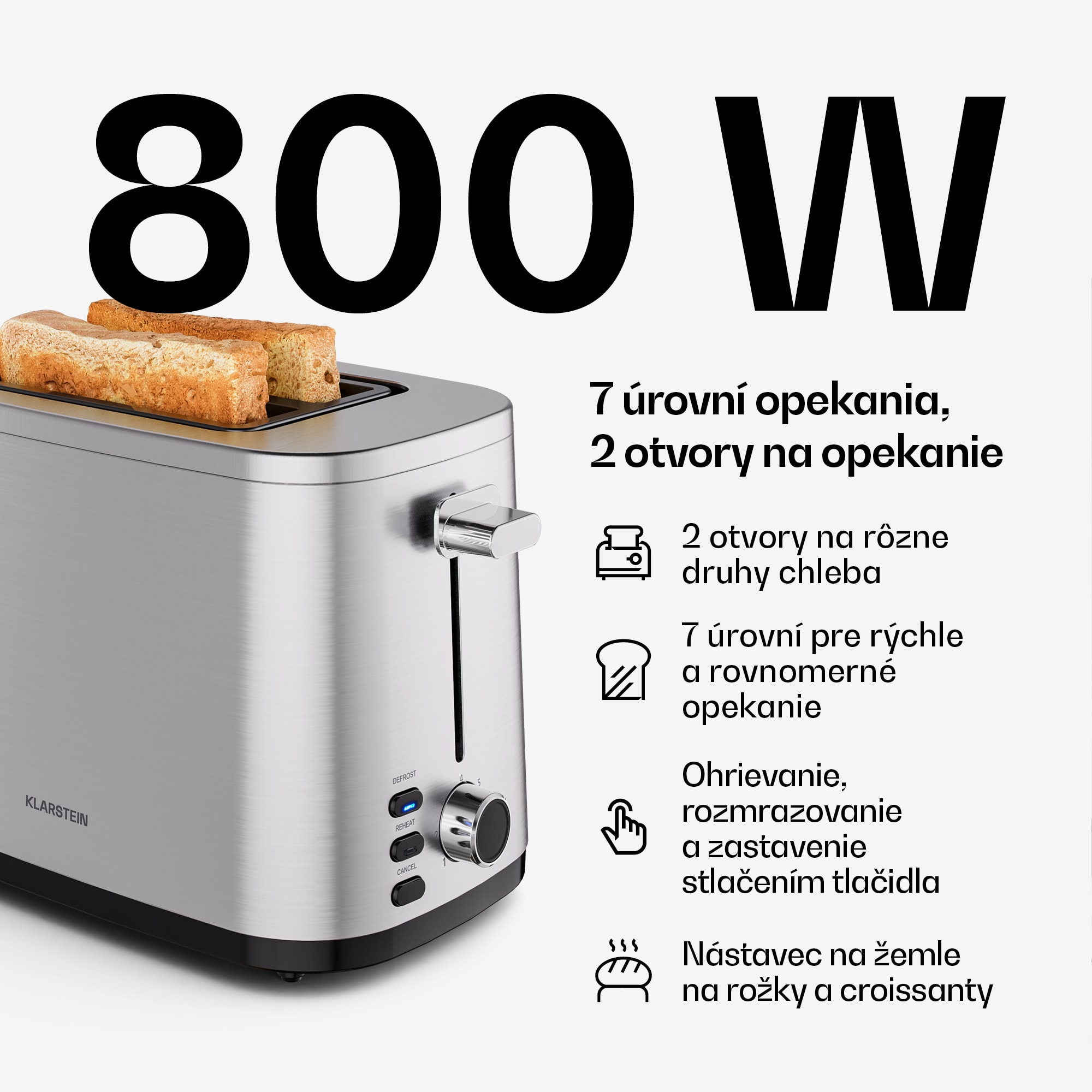 Klarstein Verosteel základná raňajková súprava | 2-štrbinový hriankovač a rýchlovarná kanvica | 1,7 l