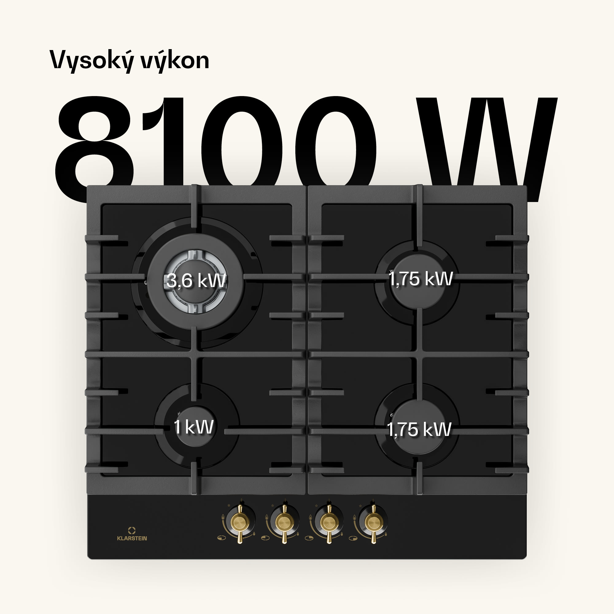 Klarstein Victoria 60 Triple Set plyn, Plynné varné dosky, Rúra, Digestor – Obrázok 3