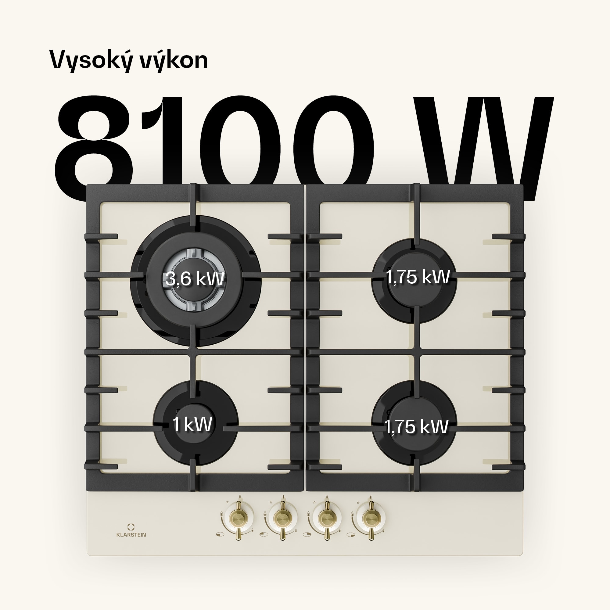Klarstein Victoria 60 Triple Set plyn, Plynové varné dosky, Rúra, Digestor – Obrázok 3