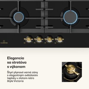 Klarstein Victoria 60 Duo Set plyn, Plynné varné dosky, Dymová kapucňa