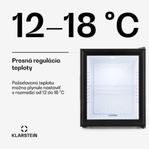 Klarstein Brooklyn, minibar, 30 l, energet. trieda F, čierna, sklo