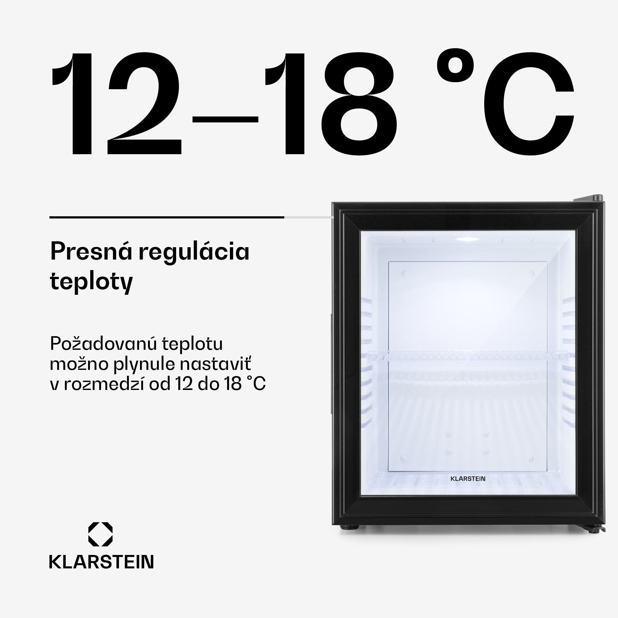 Klarstein Brooklyn, minibar, 30 l, energet. trieda F, čierna, sklo