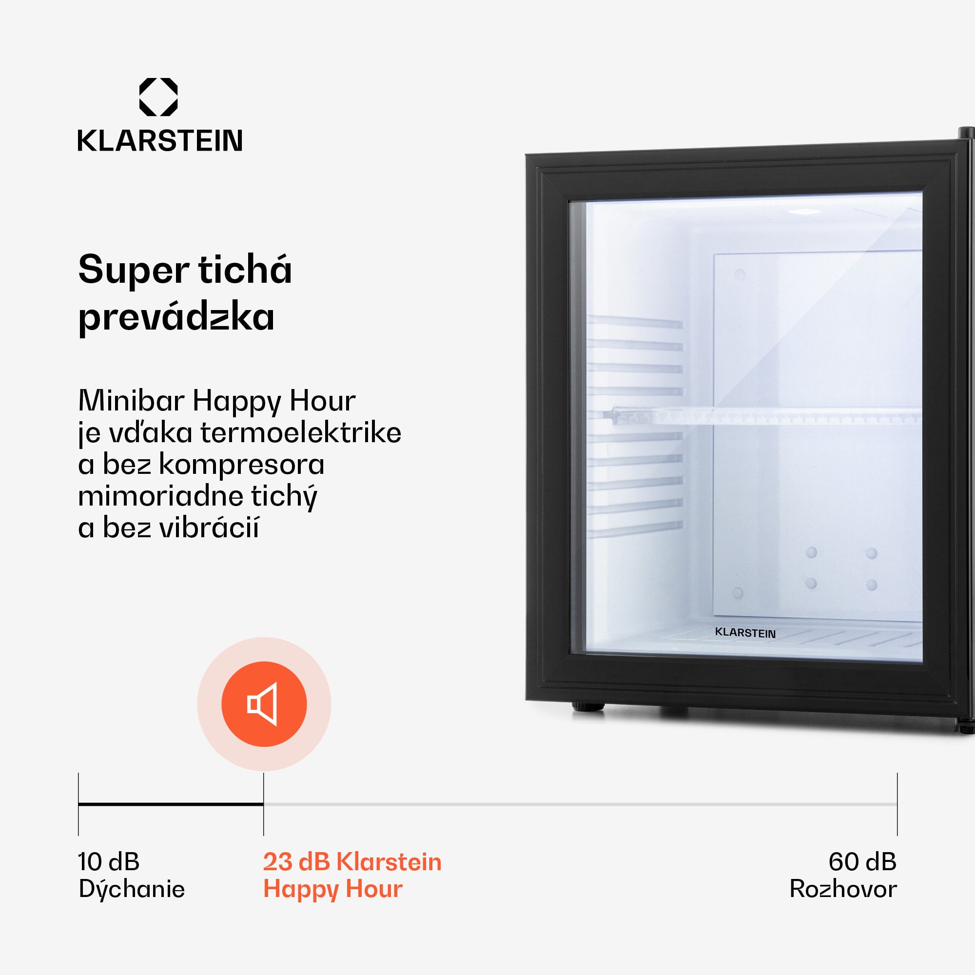 Klarstein Brooklyn, minibar, 30 l, energet. trieda F, čierna, sklo – Obrázok 3