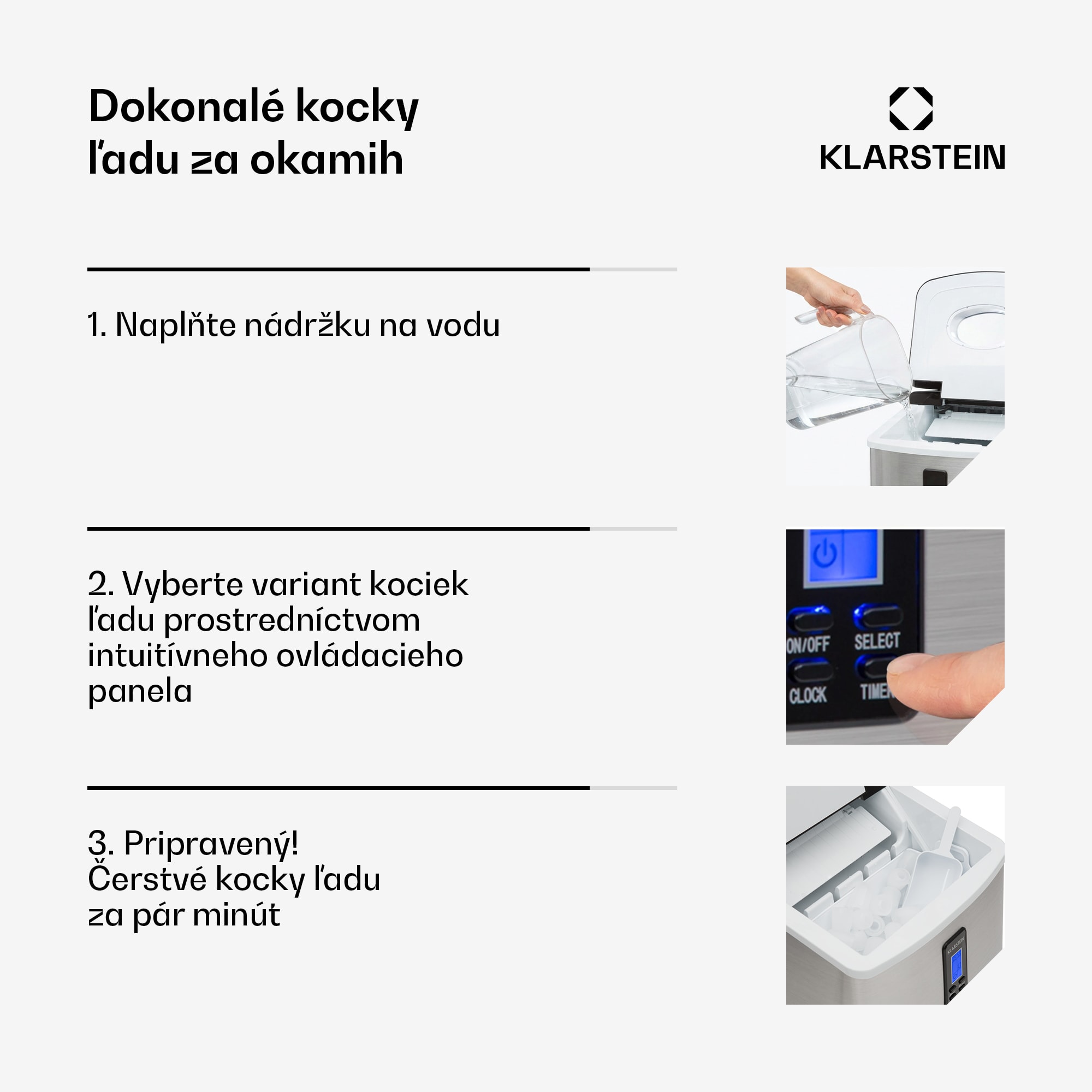 Klarstein Mr. Black-Frost, výrobník ľadu, 150 W, stroj na výrobu ľadu – Obrázok 2