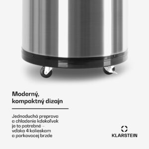 Klarstein Mr. Barbot, barová chladnička, 50 l, energet. trieda F, nehrdzavejúca oceľ