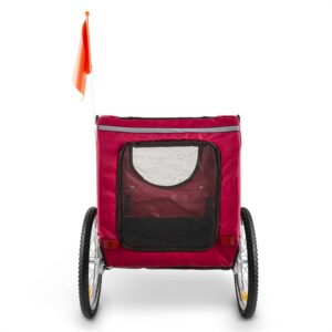 DURAMAXX King Rex, príves na bicykel pre psov, 250 l, 40 kg, oceľové rúry, červený