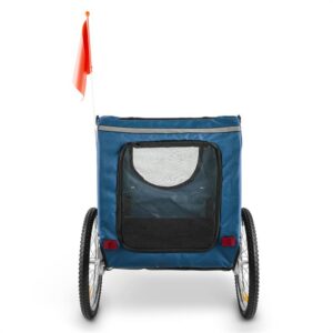 DURAMAXX King Rex, príves na bicykel pre psov, 250 l, 40 kg, oceľové rúry, modrý