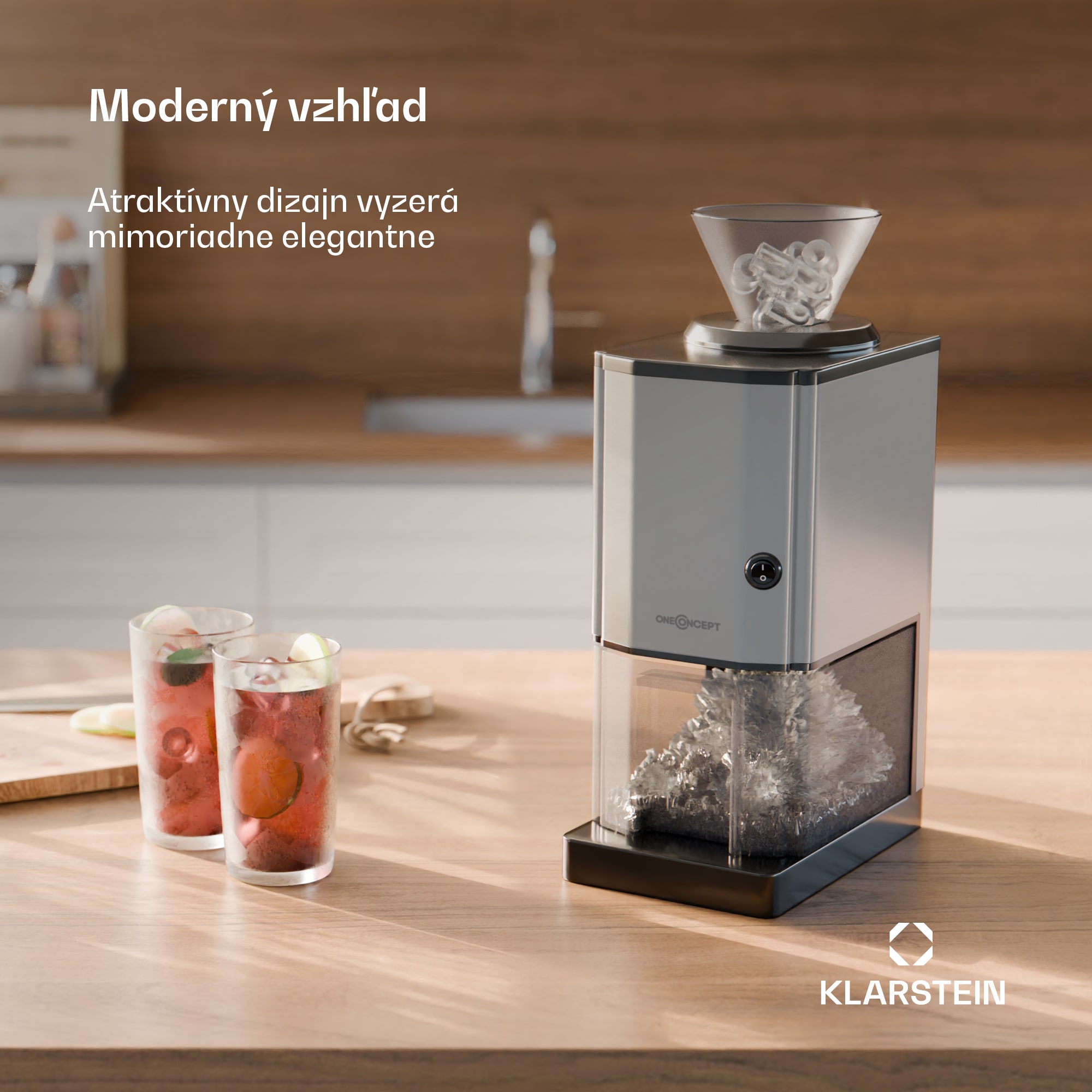 OneConcept Icebreaker, drvič ľadu, 15 kg/h, objem 3,5 l, zásobník na ľad, nehrdzavejúca oceľ – Obrázok 2