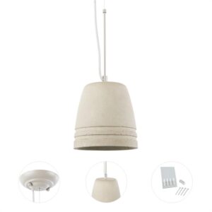 Loocida Sonnenstein Studie 21, betónová visiaca lampa, závesná lampa, priemyselný dizajn