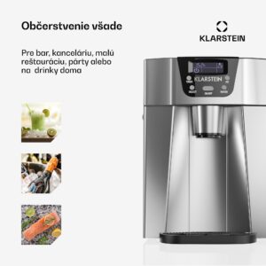 Klarstein Ice Volcano 2 GS, výrobník ľadu, 13 kg/24 h, zariadenie na výrobu ľadu, LED, strieborný