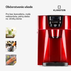 Klarstein Ice Volcano 2 G, výrobník ľadu, 12 kg/24 h, zariadenie na výrobu ľadu, LED, červený
