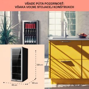 Klarstein Beersafe 6XL, chladnička na nápoje, 171 l, 0-10°C, sklo, energet. trieda G, nehrdzavejúca oceľ