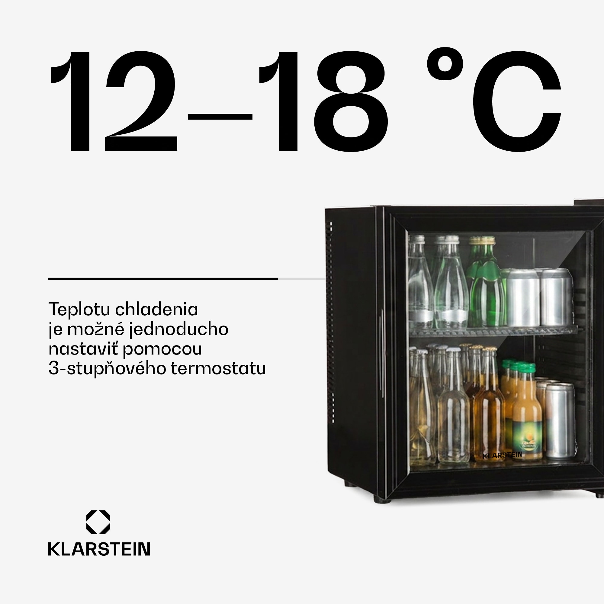 Klarstein Brooklyn 23, mini chladnička, sklenené dvierka, LED osvetlenie, police