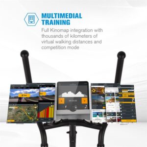 Capital Sports Helix Pro, eliptický trenažér, Bluetooth, aplikáciac Kinomap, záťažové koleso 20 kg