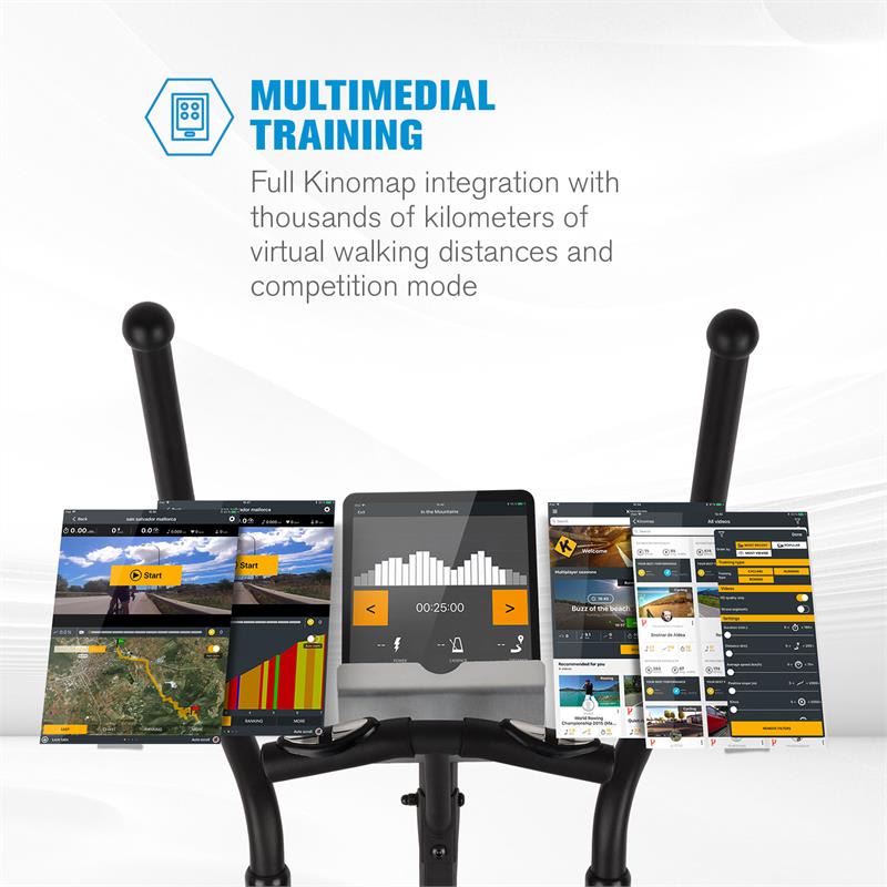 Capital Sports Helix Pro, eliptický trenažér, Bluetooth, aplikáciac Kinomap, záťažové koleso 20 kg