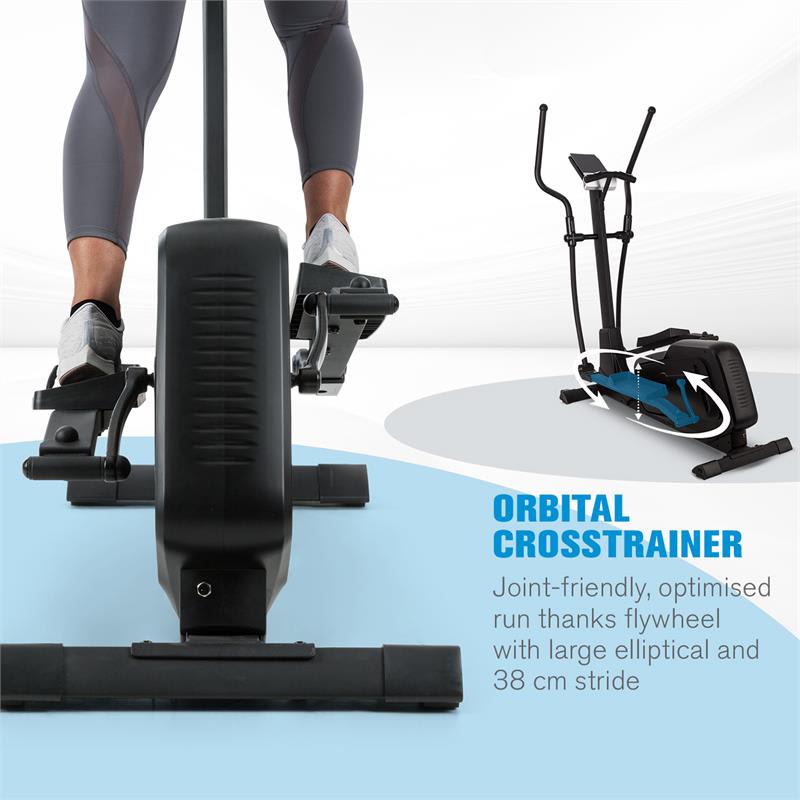 Capital Sports Helix Pro, eliptický trenažér, Bluetooth, aplikáciac Kinomap, záťažové koleso 20 kg – Obrázok 3