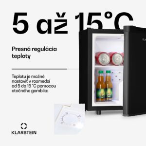 Klarstein Silent Cool, chladnička, 30 l, Arctic-Fox Cooling, energet. trieda G, čierna