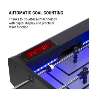 KLARFIT Arrowhead, stolný futbal, 117 x 68, LED osvetlenie, automatické počítanie gólov, čierny